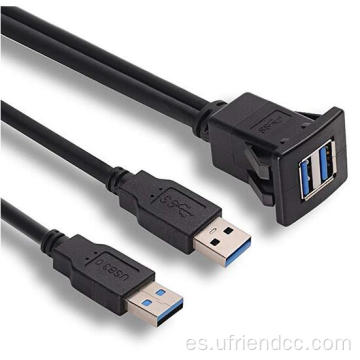 USB3.0 Panel-montura de doble puerto Cable impermeable USB